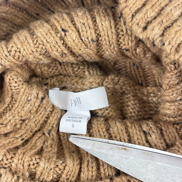 J.Jill Womens Speckled Turtleneck Sweater S Tan Long Sleeves Oversized Lagenlook - Picture 5 of 8